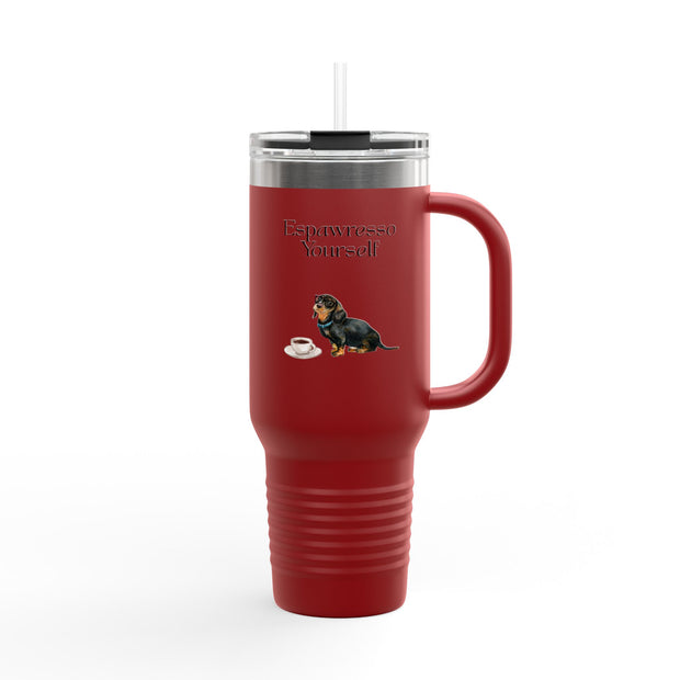 'Espawresso Yourself' Dachshund Insulated Travel Mug, 40oz