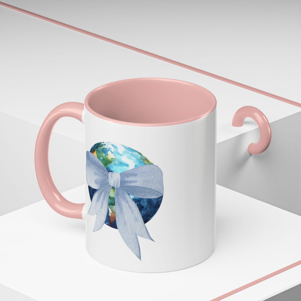 Earth Wrapped In A Bow Accent Coffee Mug