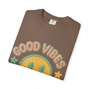 Good Vibes T-Shirt, Unisex Garment-Dyed Tee, Positive Vibe Shirt, Casual Wear, Gift for Friends, Summer Style