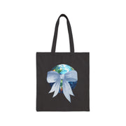 Earth Wrapped In A Bow Cotton Canvas Tote Bag