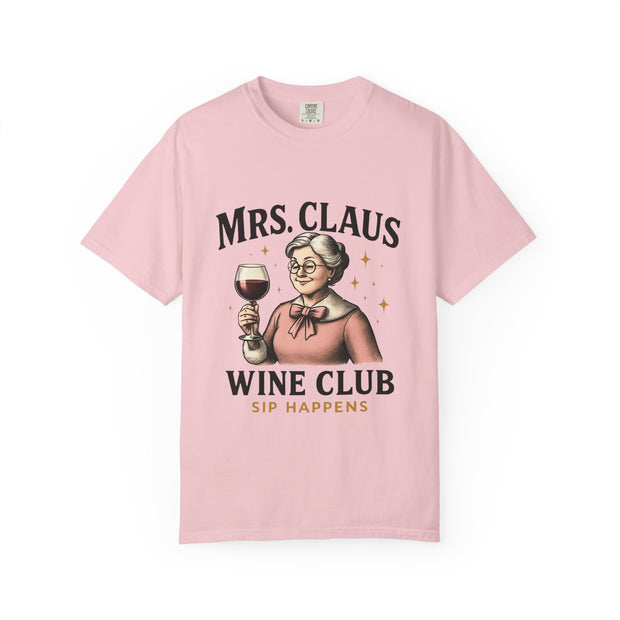 Mrs. Claus Wine Club T-Shirt, Fun Christmas Tee, Holiday Humor Shirt, Unique Gift for Wine Lovers, Mrs Claus Wine Lover Apparel