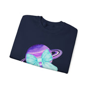 Purple Saturn Wrapped In A Bow Sweatshirt