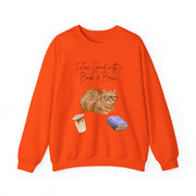 'Feline Good With A Book & Brew' Unisex Crewneck Sweatshirt