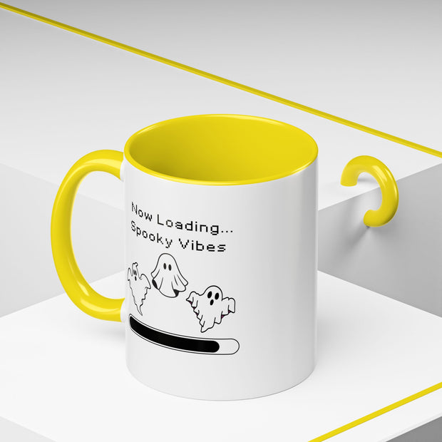 'Now Loading...Spooky Vibes' Accent Coffee Mug
