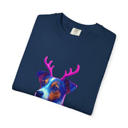 Jack Russell in Reindeer Sweater T-shirt | Neon Holiday Dog Design