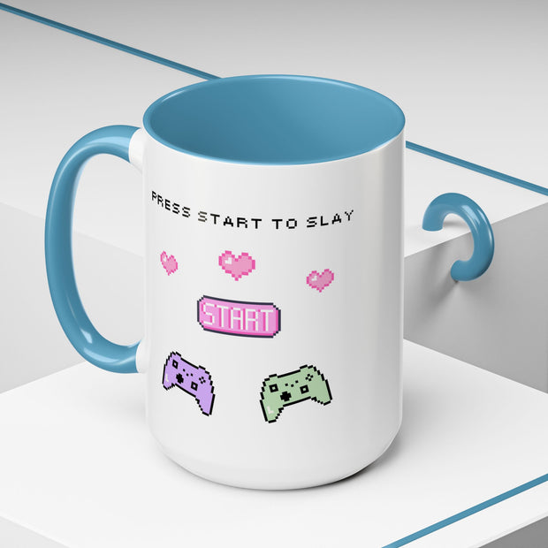 'Press Start To Slay' Accent Coffee Mug