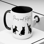 'Paws and Reflect' Cats Accent Coffee Mug