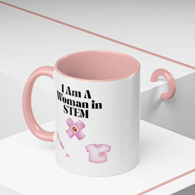 'I Am A Woman In STEM' Nurse Accent Coffee Mug