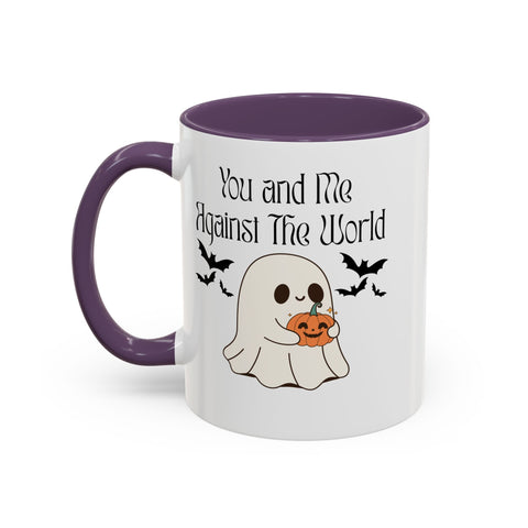 'You and Me Against The World' Accent Coffee Mug