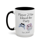 'Player 2 Has Joined The Party' 'Est. 2026' Accent Coffee Mug