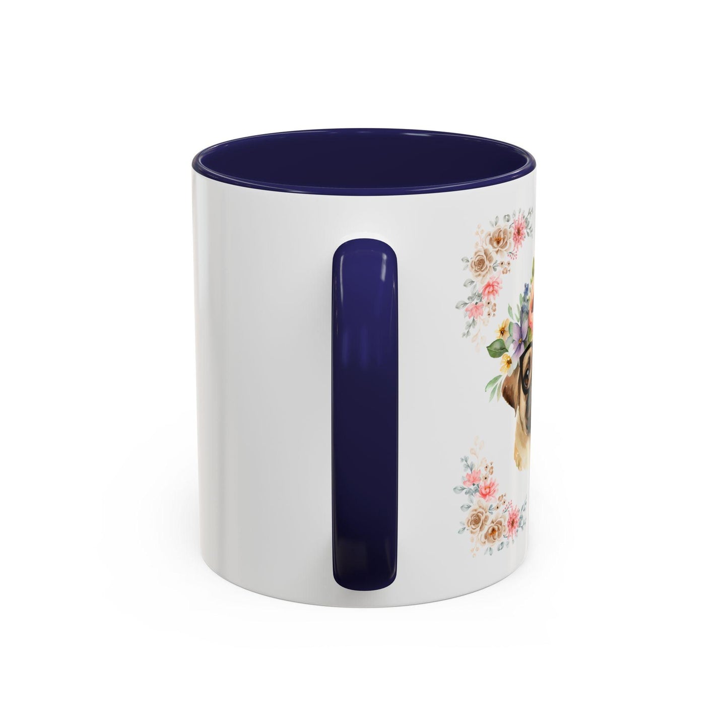 Geeky Goddess Pug Accent Coffee Mug