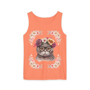 Geeky Goddess Dark Gray Cat Unisex Tank Top