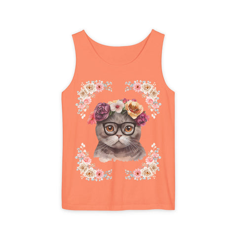 Geeky Goddess Dark Gray Cat Unisex Tank Top