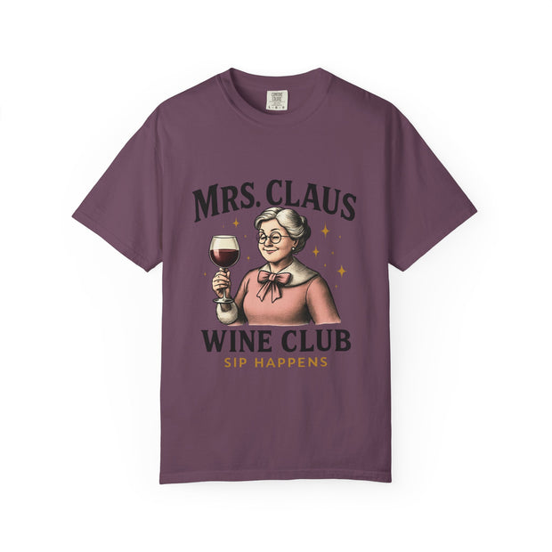 Mrs. Claus Wine Club T-Shirt, Fun Christmas Tee, Holiday Humor Shirt, Unique Gift for Wine Lovers, Mrs Claus Wine Lover Apparel