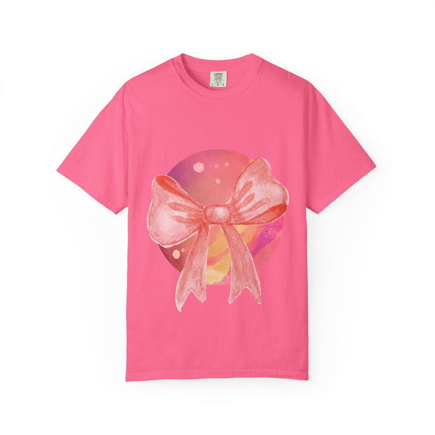 Pink/Yellow Planet Wrapped In Bow Unisex T-Shirt