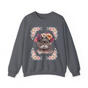 Geeky Goddess Dark Gray Cat Unisex Crewneck Sweatshirt