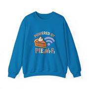 Powered by Pie and Wi-Fi Crewneck Sweatshirt, Cozy Sweatshirt Gift, Funny Thanksgiving Apparel, Comfy Fall Wear, Unisex Sweater