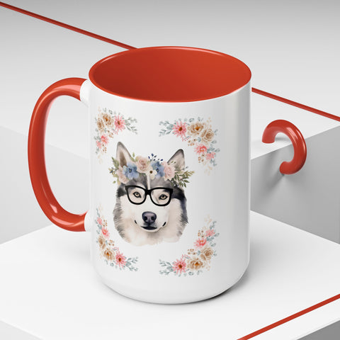 Geeky Goddess Siberian Husky Accent Coffee Mug