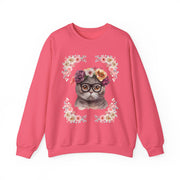 Geeky Goddess Dark Gray Cat Unisex Crewneck Sweatshirt