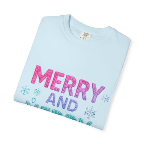 Merry and Nerdy T-Shirt, Unisex Gamer Tee, Holiday Gaming Shirt, Fun Christmas Apparel, Gift for Nerds, Cozy Casual Style