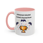 'Achievement Unlocked: Survived A Haunted House' Accent Coffee Mug