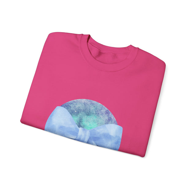 Blue/Green Planet Wrapped In A Bow Unisex Crewneck Sweatshirt