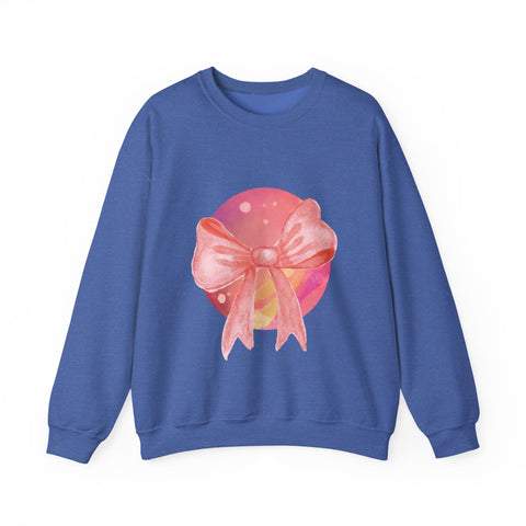 Pink/Yellow Planet Wrapped In A Bow Unisex Crewneck Sweatshirt