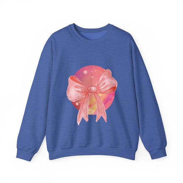 Pink/Yellow Planet Wrapped In A Bow Unisex Crewneck Sweatshirt