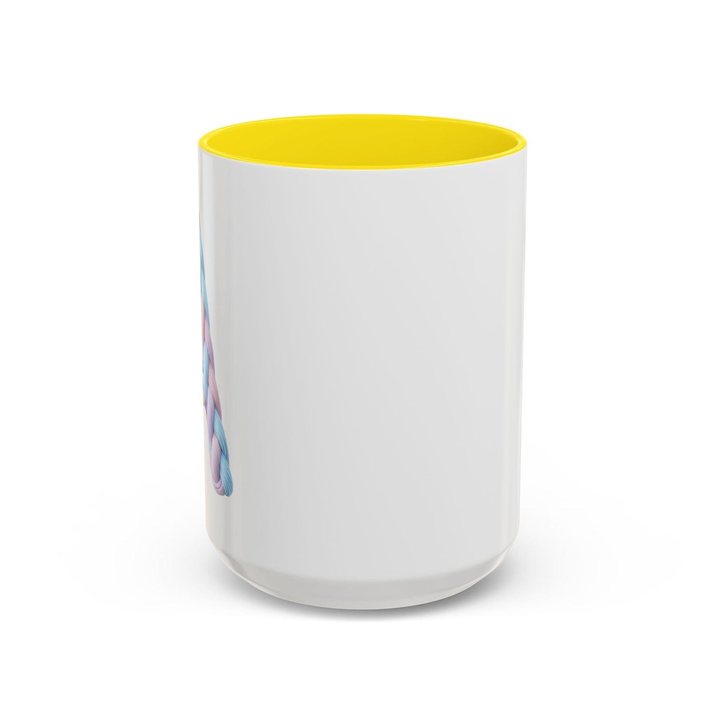 Minimalist Embroidery Typography Accent Coffee Mug | Pastel Thread Design