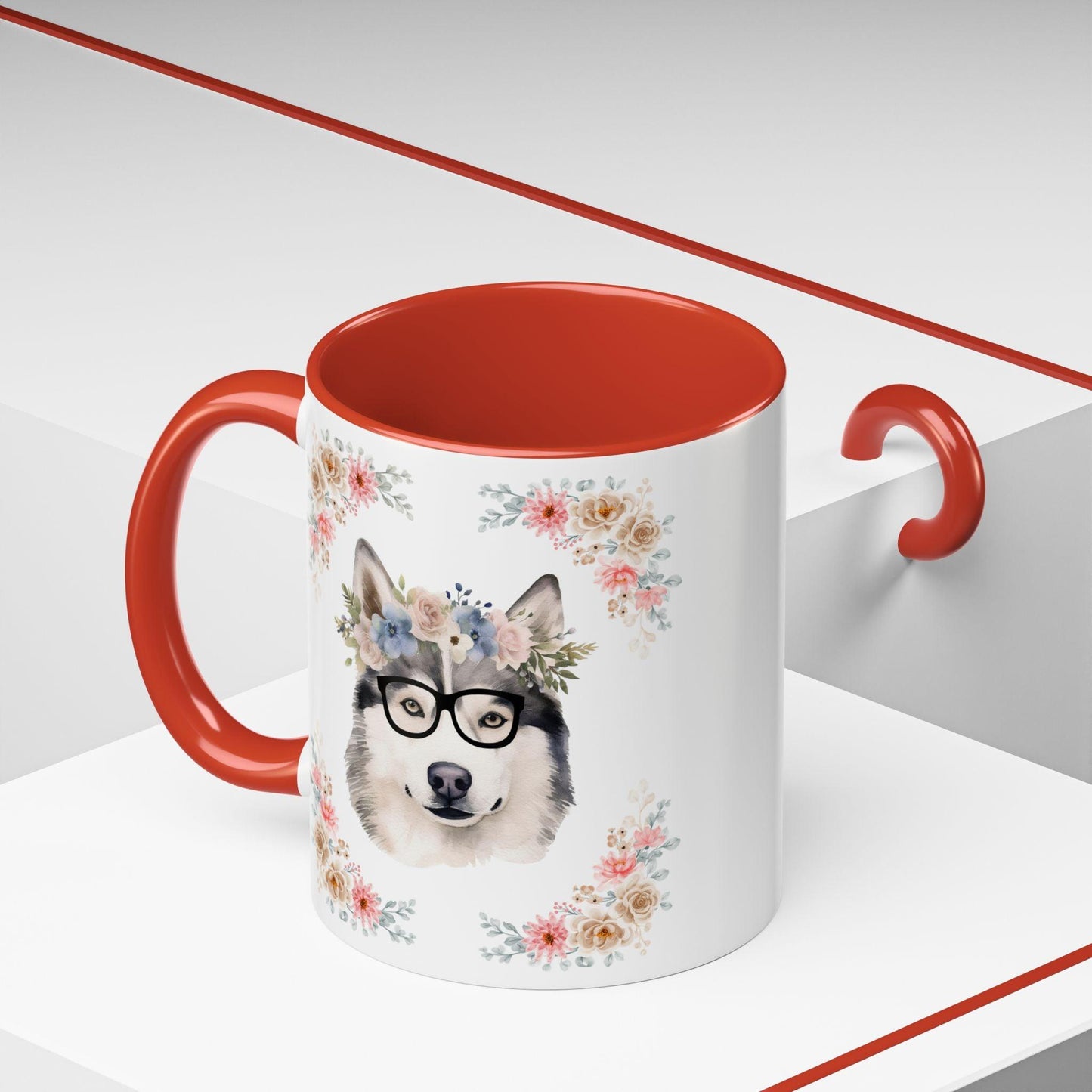 Geeky Goddess Siberian Husky Accent Coffee Mug