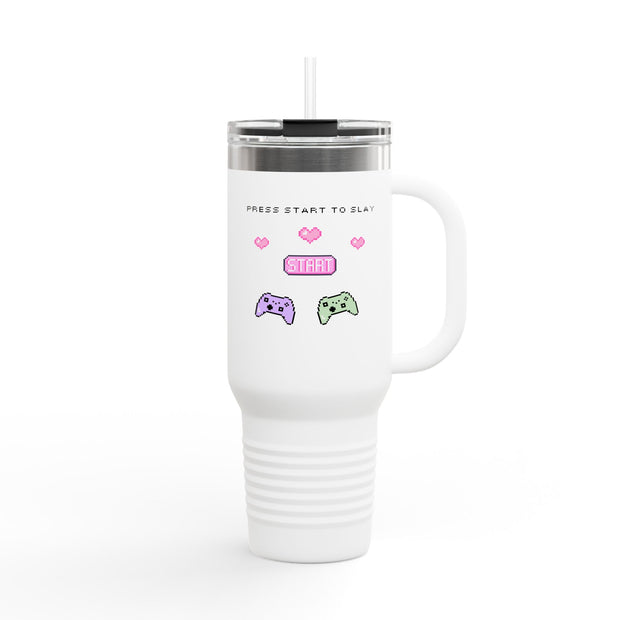 'Press Start To Slay' Insulated Travel Mug. 40oz