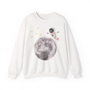 Astronaut Flying To The Moon Unisex Crewneck Sweatshirt