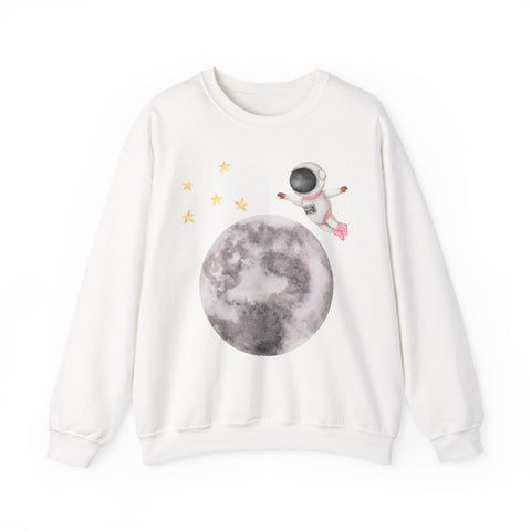 Astronaut Flying To The Moon Unisex Crewneck Sweatshirt