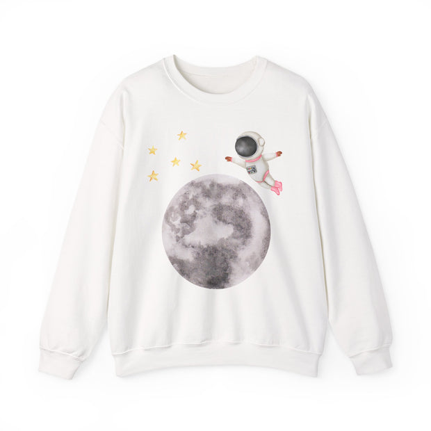 Astronaut Flying To The Moon Unisex Crewneck Sweatshirt