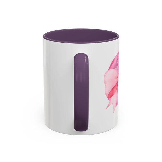Pink Planet Wrapped In A Bow Accent Coffee Mug