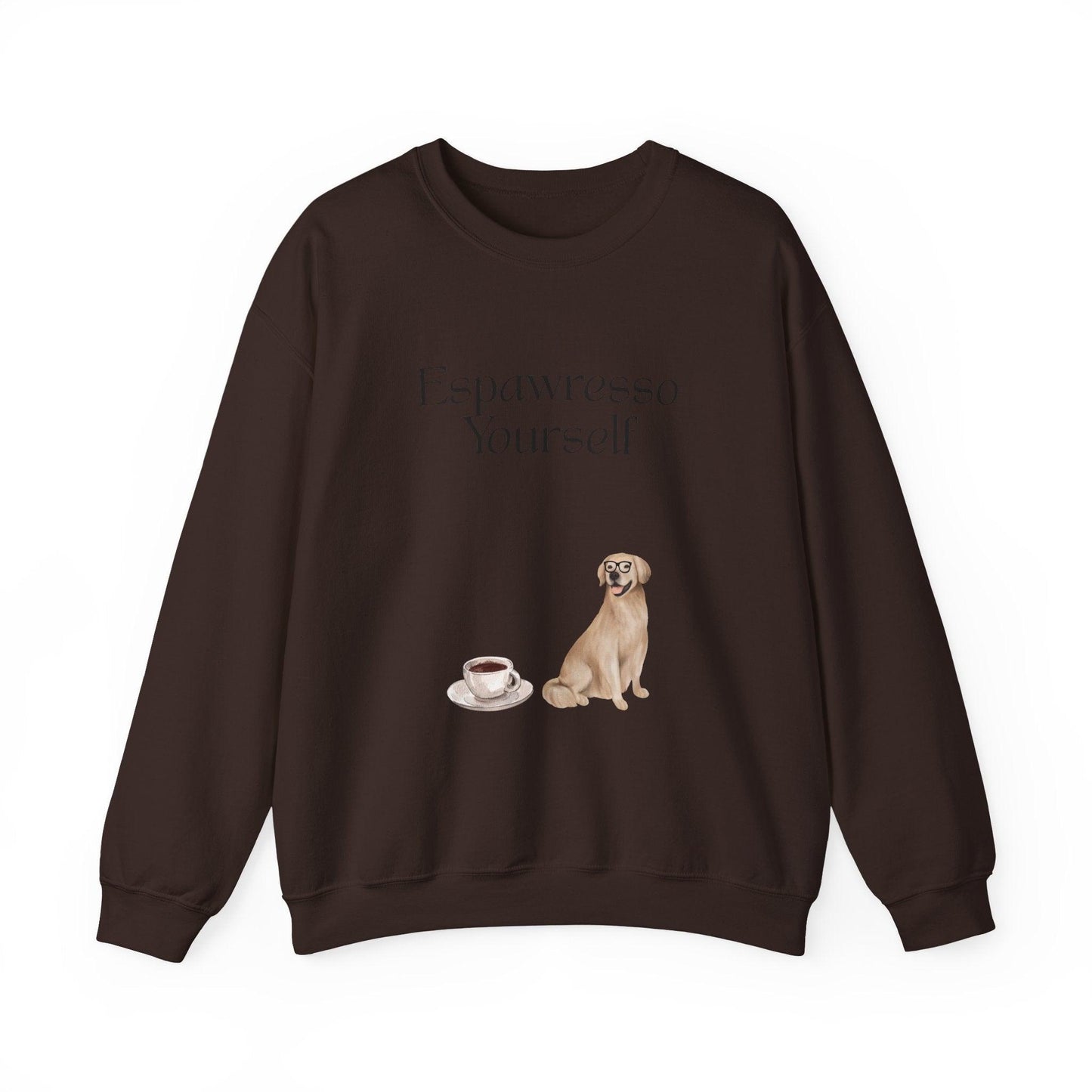 'Espawresso Yourself' Golden Retriever Unisex Crewneck Sweatshirt