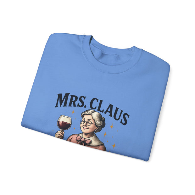 Mrs. Claus Wine Club Sweatshirt - Cozy Gift for Wine Lovers, Holiday Apparel, Funny Christmas Sweatshirt, Sip Happens Fashion