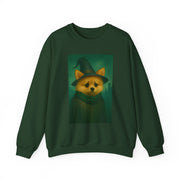 Cozy Witch Pomeranian Dog Sweatshirt, Animal Lover Sweatshirt, Halloween Apparel, Unisex Crewneck, Gift for Dog Mom