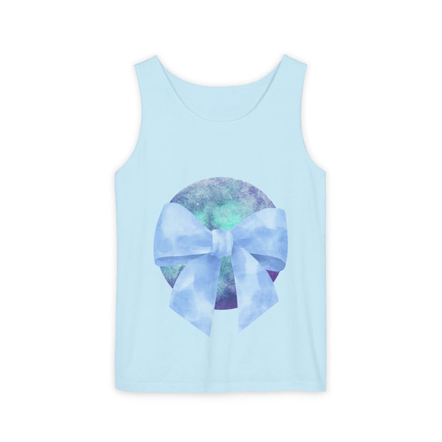 Blue/Green Planet Wrapped In A Bow Unisex Tank Top