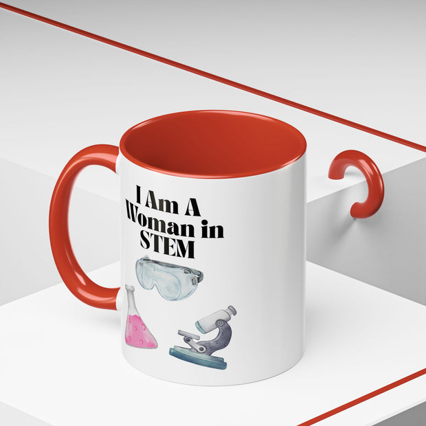 'I Am A Woman In STEM' Scientist Accent Coffee Mug