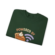 Powered by Pie and Wi-Fi Crewneck Sweatshirt, Cozy Sweatshirt Gift, Funny Thanksgiving Apparel, Comfy Fall Wear, Unisex Sweater