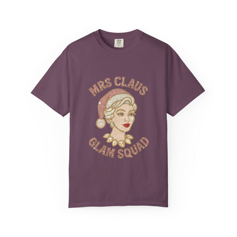 Mrs Claus Glam Squad T-Shirt | Retro Pinup Santa Lady Holiday Tee