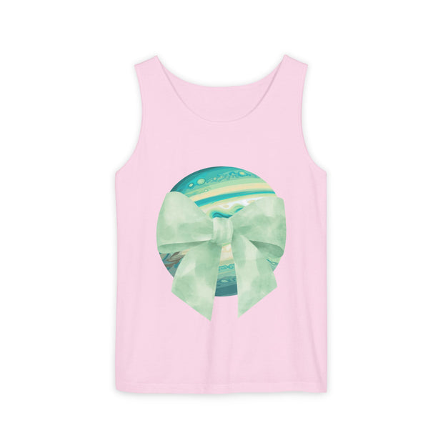 Green Planet Wrapped In Bow Unisex Tank Top
