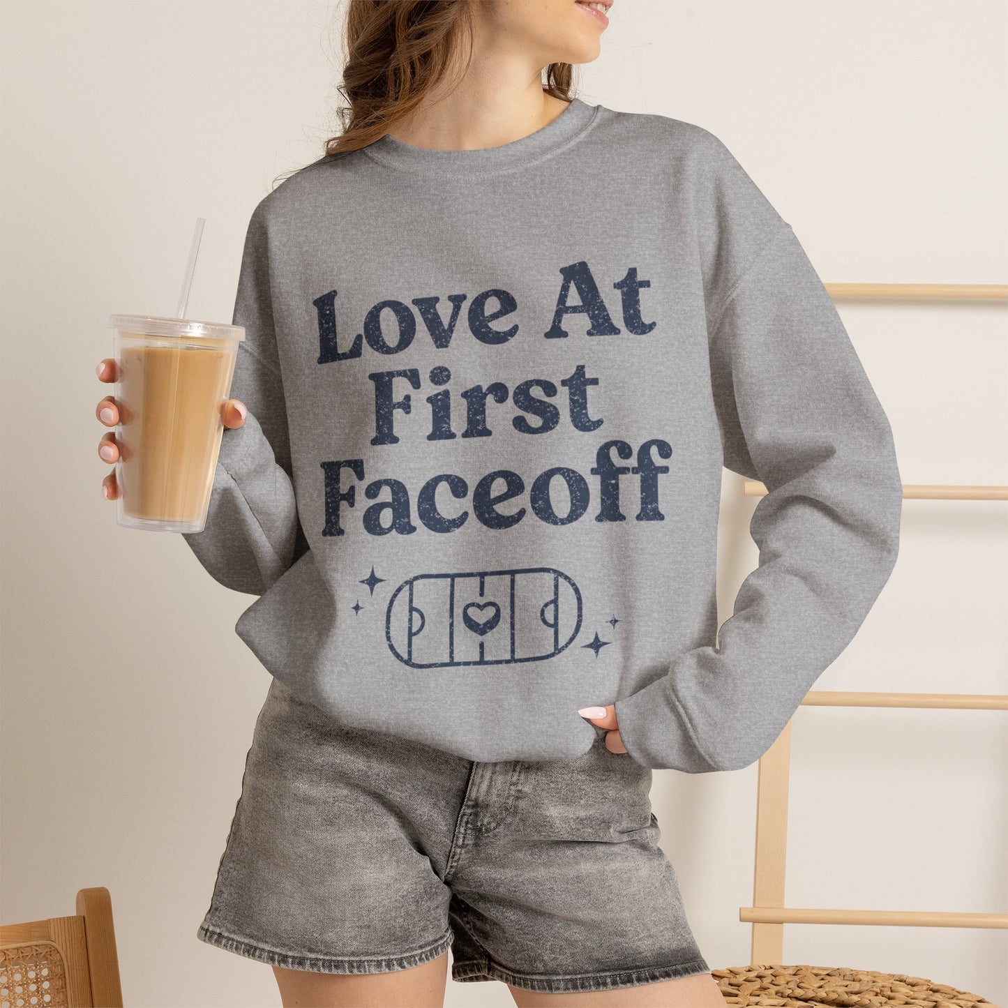 Love At First Faceoff Sweatshirt, Hockey Romance Booktok Crewneck, Sports Romance Reader Pullover