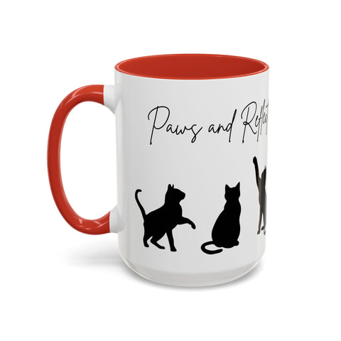 'Paws and Reflect' Cats Accent Coffee Mug