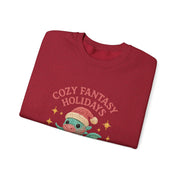 Cozy Fantasy Holidays Sweatshirt, Cute Dragon Gift, Unisex Holiday Apparel, Warm Crewneck Sweater, Casual Winter Outfit