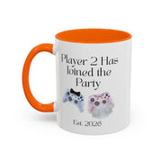 'Player 2 Has Joined The Party' 'Est. 2026' Accent Coffee Mug