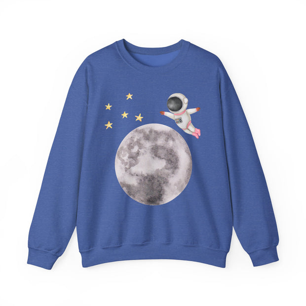 Astronaut Flying To The Moon Unisex Crewneck Sweatshirt
