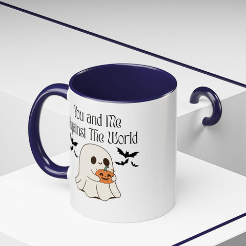 'You and Me Against The World' Accent Coffee Mug
