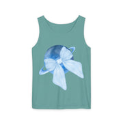 Blue Saturn Wrapped In Blue Bow Unisex Tank Top